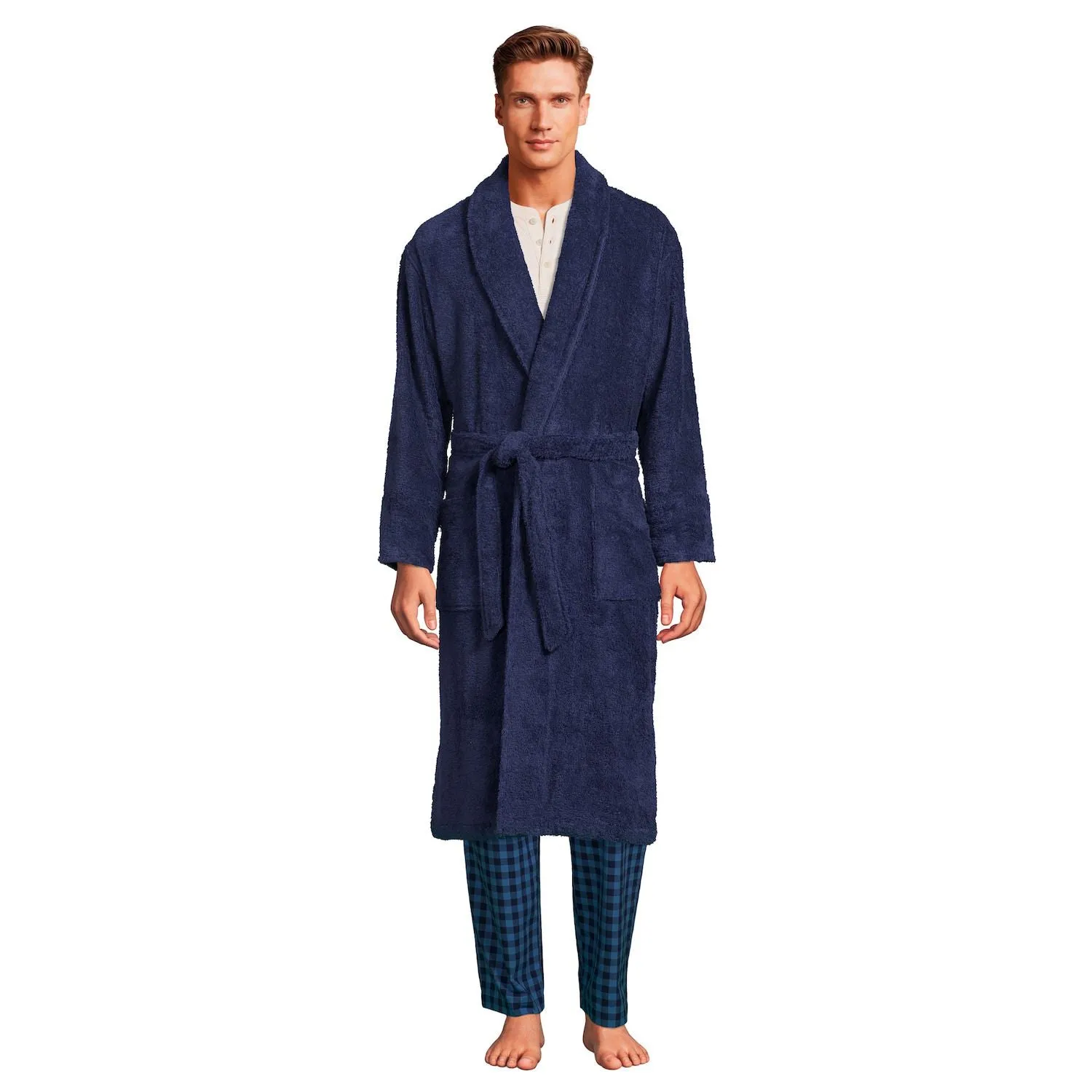 Large and tall Turkish terry robe, calf length Lands' End