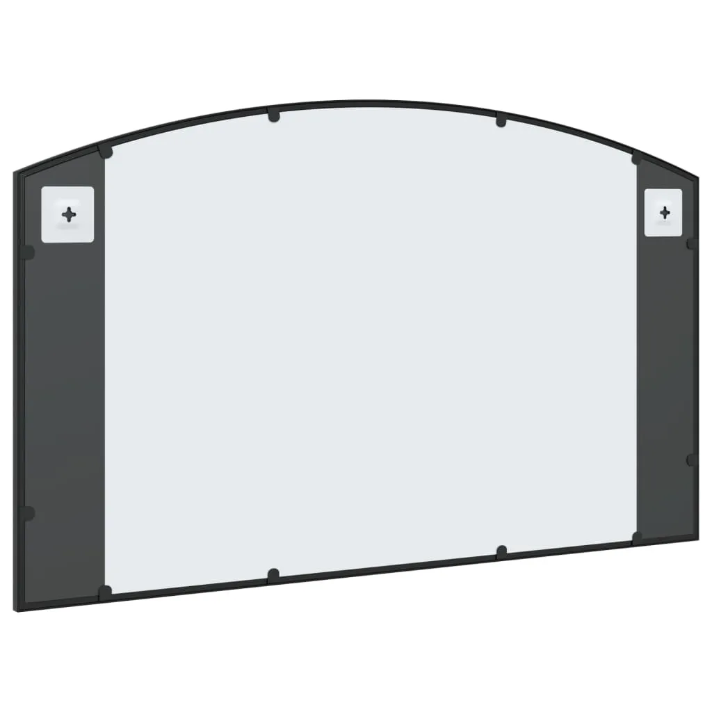 Le Caen | Larege Black Grid Wall Mirror 39.4"x23.6" Arch Iron