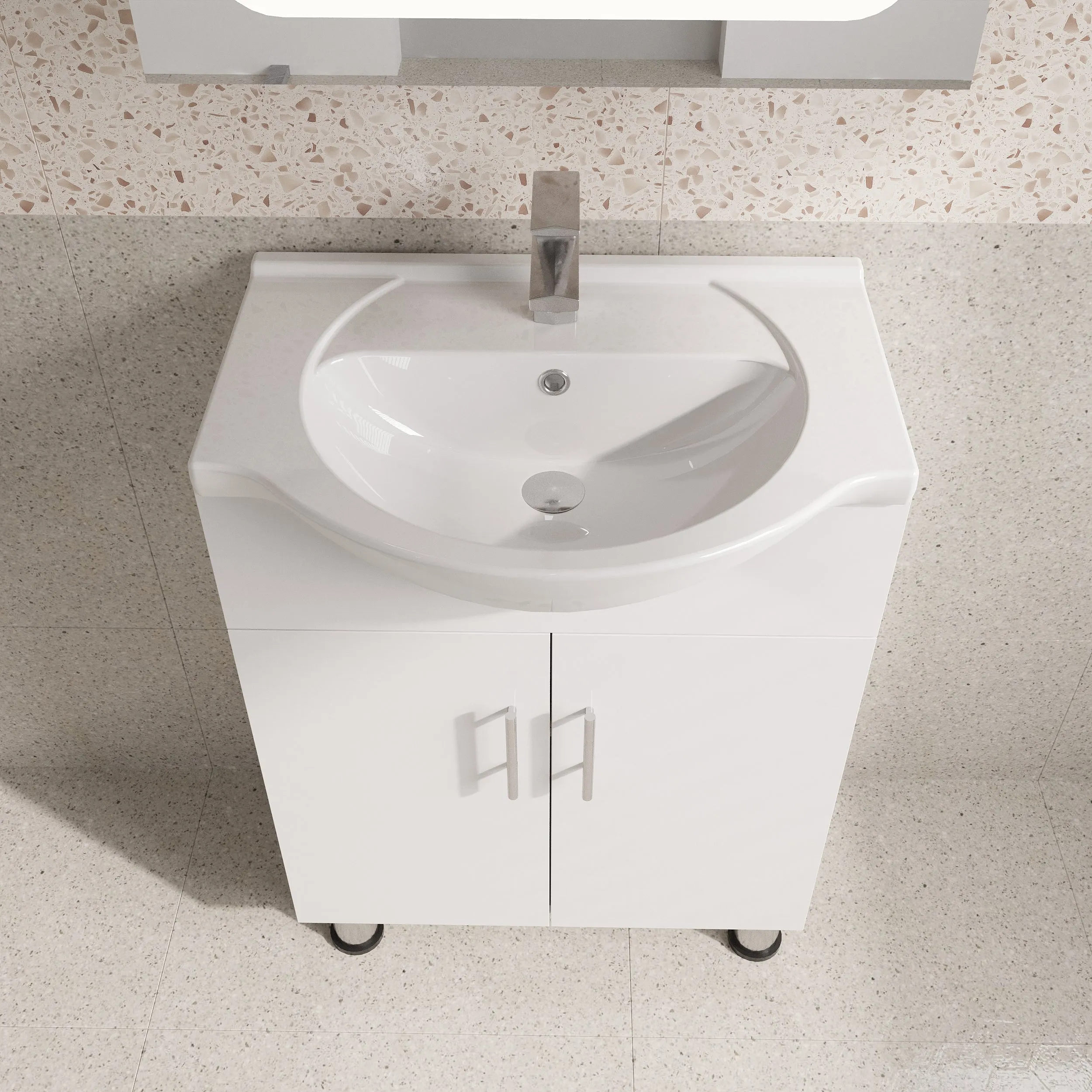 Lilly 24" W x 18" D x 34" H Euro-Style Vanity in White with Ceramic Vanity Top