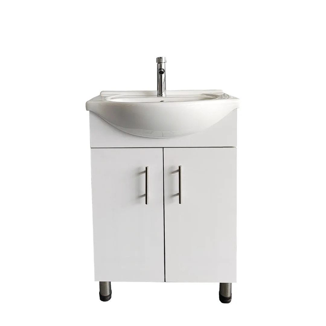 Lilly 24" W x 18" D x 34" H Euro-Style Vanity in White with Ceramic Vanity Top