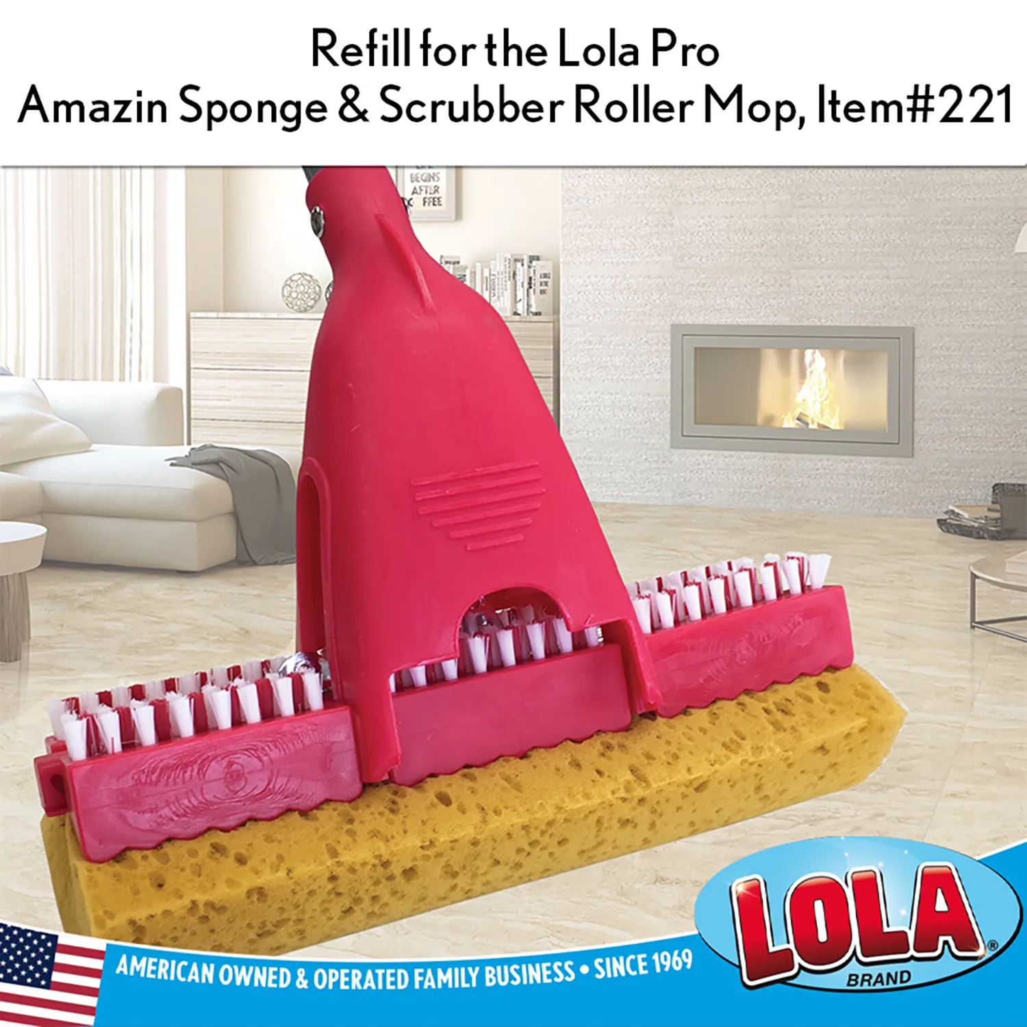 Lola Pro Amazin' Sponge & Scrubber Roller Mop Refill