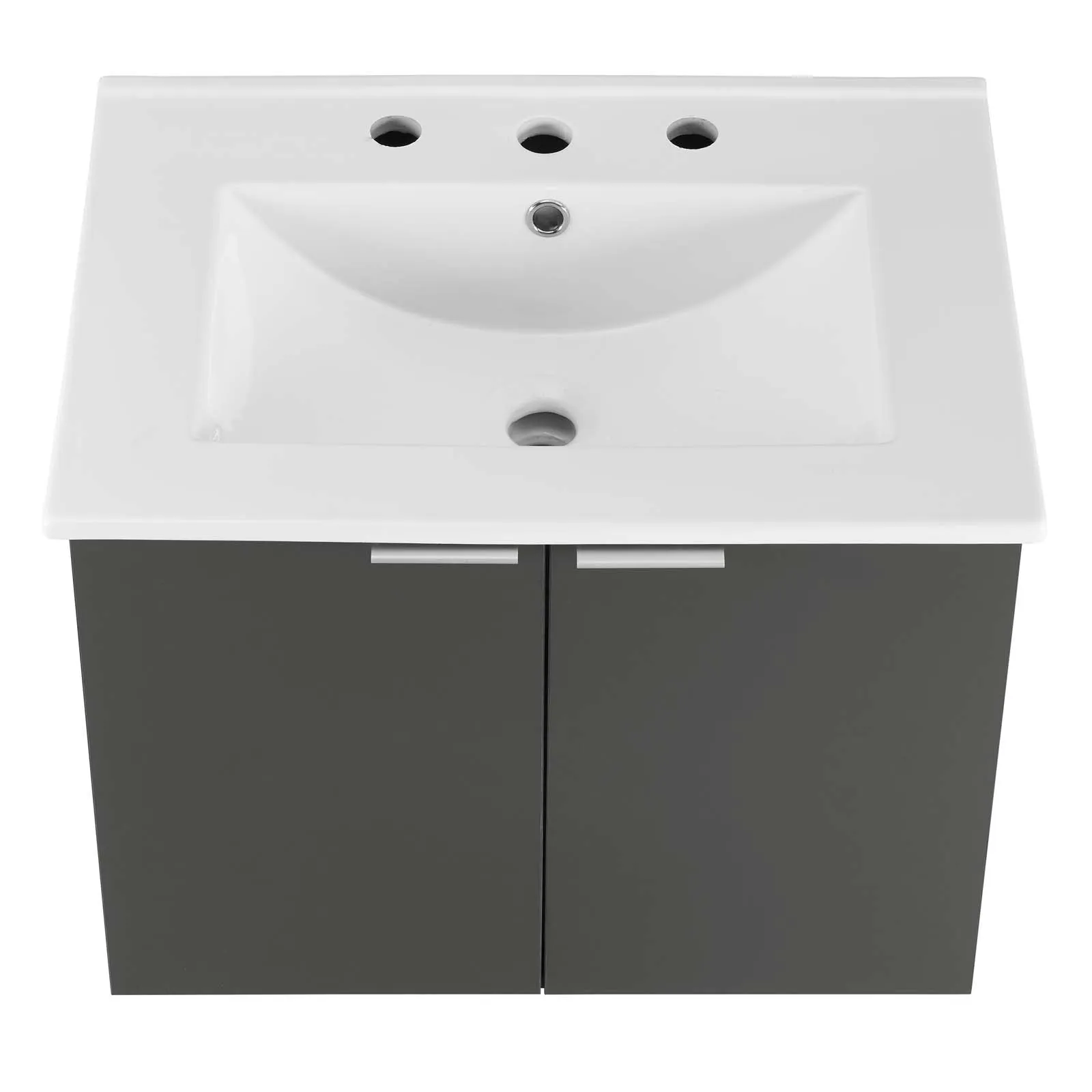 Maybelle 24" Wall-Mount Bathroom Vanity Gray White EEI-5379-GRY-WHI