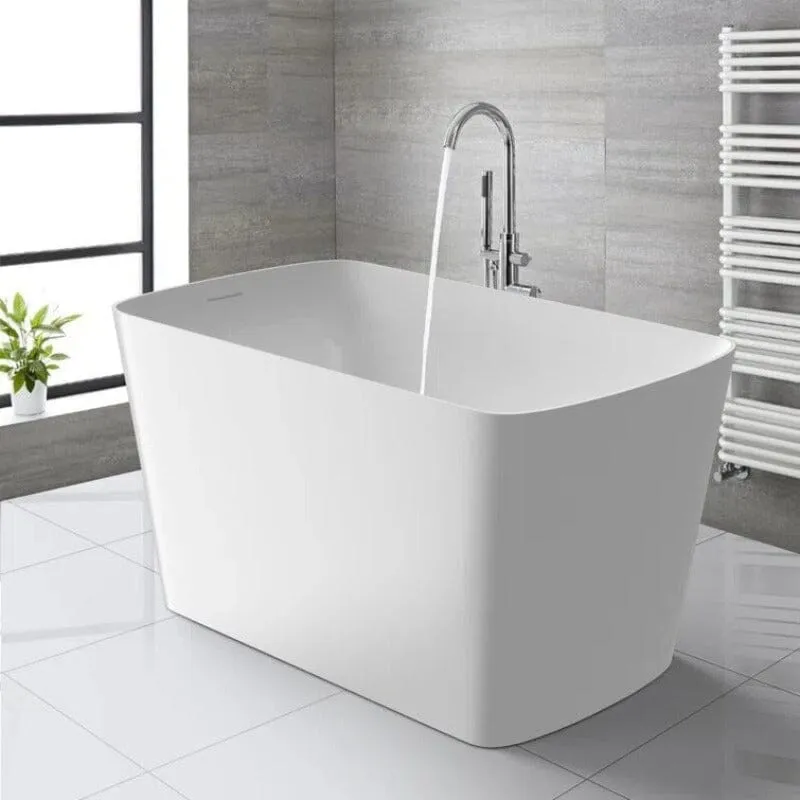 Mokleba 47'' Acrylic Small Freestanding Tub Modern Japanese Soaking Bathtub