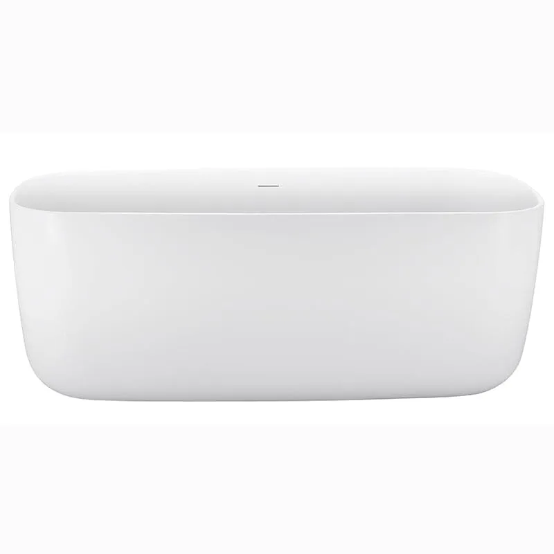 Mokleba 67" Acrylic Rounded Rectangle Freestanding Soaking Bathtub Double Ended