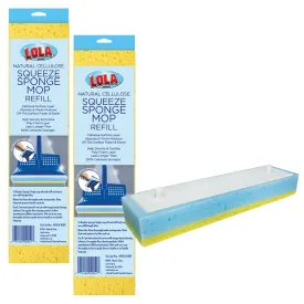 Natural Cellulose Squeeze Sponge Mop Refill, 9" Head - 2 Pack