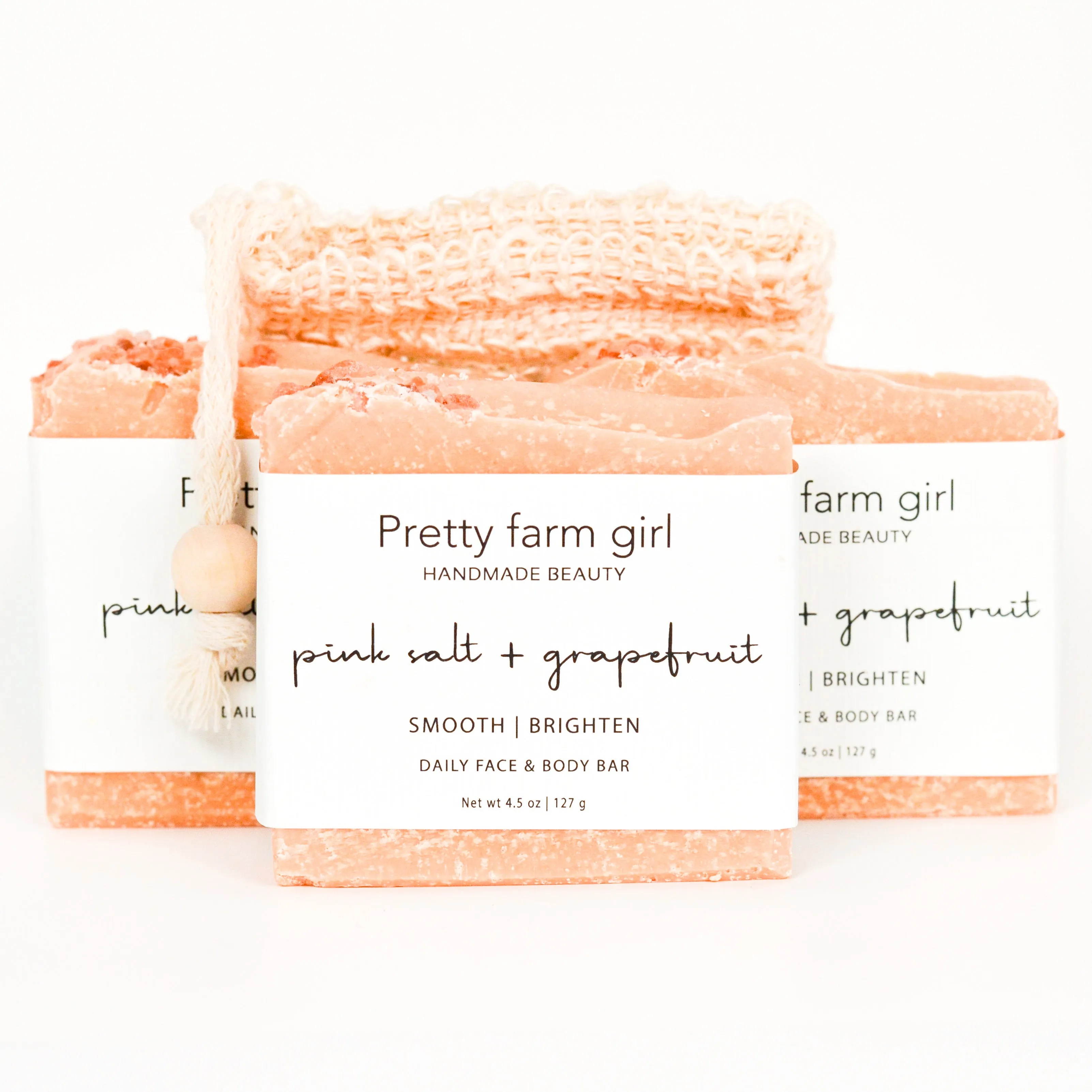 Pink Salt   Grapefruit Cleansing Bar Handmade Tallow and Goat Milk Soap Bar