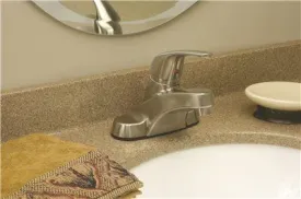 Premier Bayview Single Handle Bathroom Faucet With Abs Pop Up Pvd Brushed Nickel