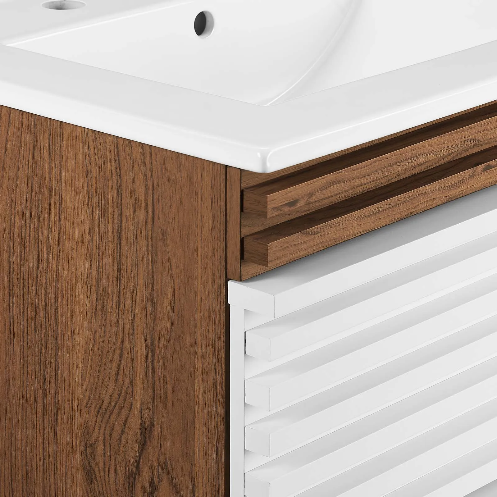 Render 24" Wall-Mount Bathroom Vanity White Walnut White EEI-4433-WHI-WAL-WHI