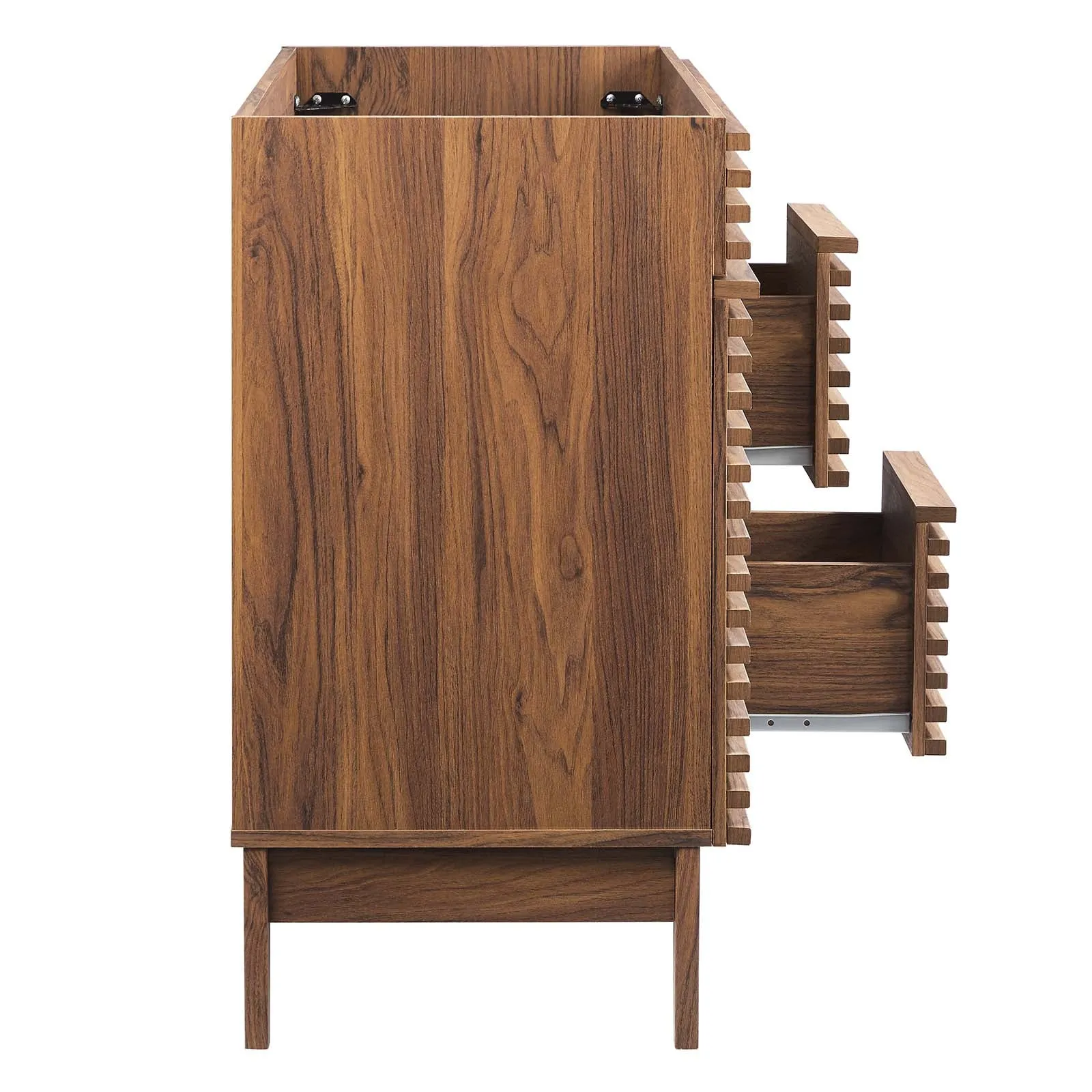 Render 48" Double Sink Compatible (Not Included) Bathroom Vanity Cabinet Walnut EEI-4342-WAL