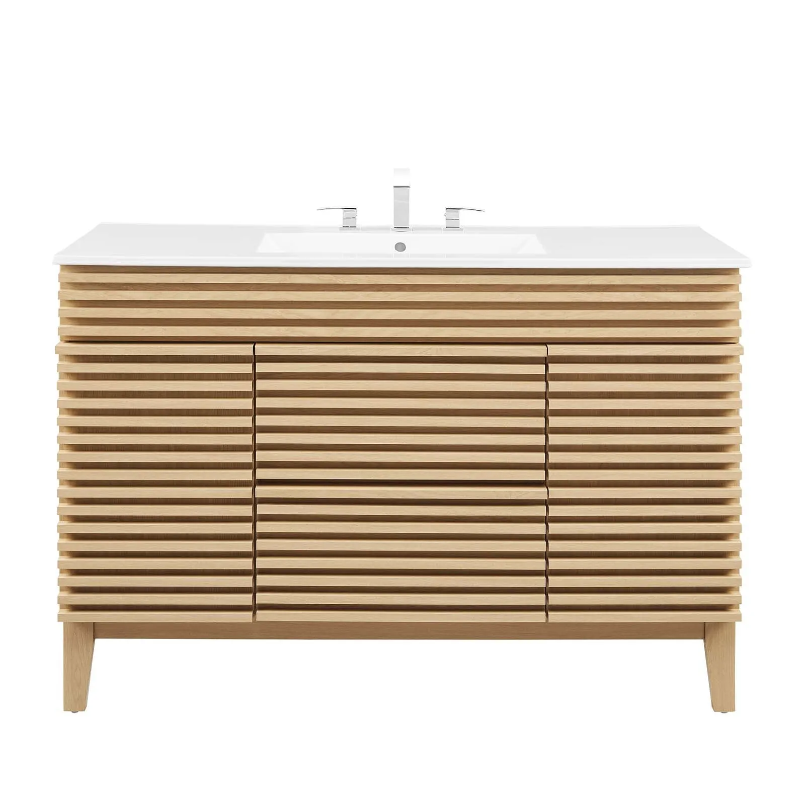 Render 48" Single Sink Bathroom Vanity Oak White EEI-4439-OAK-WHI