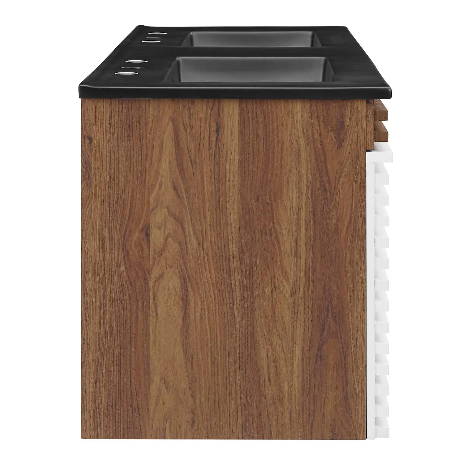 Render 48" Wall-Mount Bathroom Vanity White Walnut Black EEI-5802-WHI-WAL-BLK