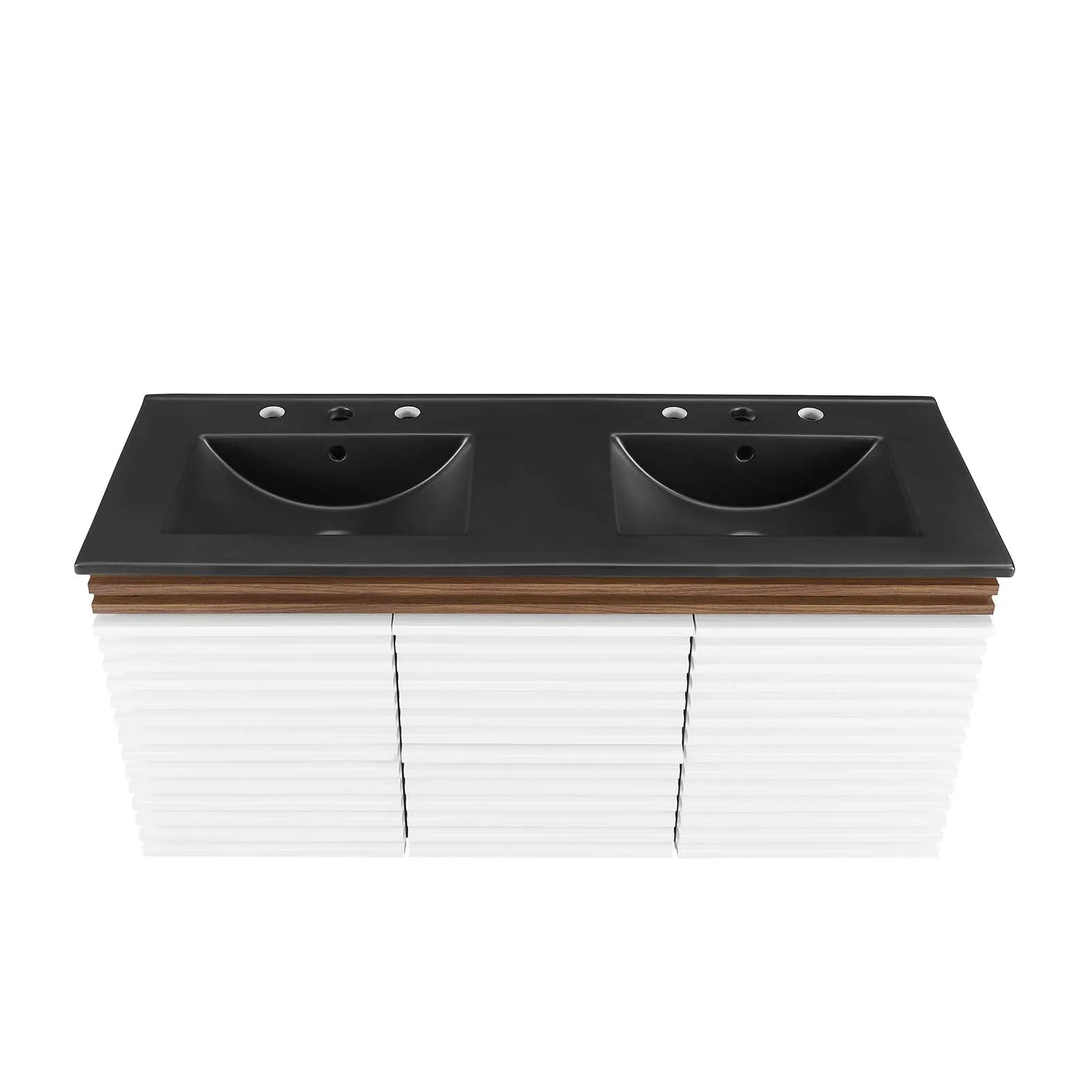 Render 48" Wall-Mount Bathroom Vanity White Walnut Black EEI-5802-WHI-WAL-BLK