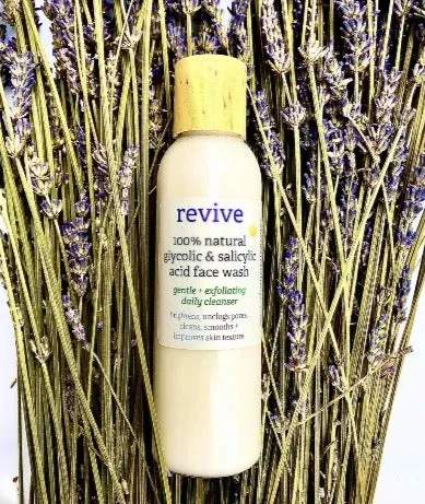 REVIVE GLYCOLIC   SALICYLIC ACID FACE CLEANSER. Exfoliates, Unclog Pores   Tones