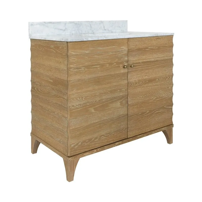 Rhodes Cerused Oak Bath Vanity by Worlds Away