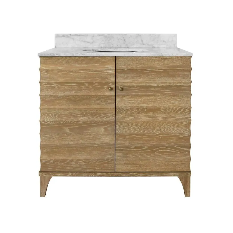 Rhodes Cerused Oak Bath Vanity by Worlds Away