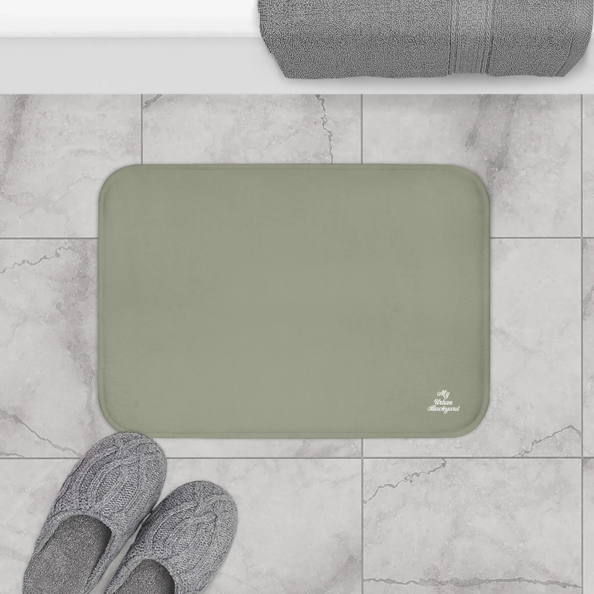 Sage Accent Color, Memory Foam Bath Mat - Cozy Bathroom Essential