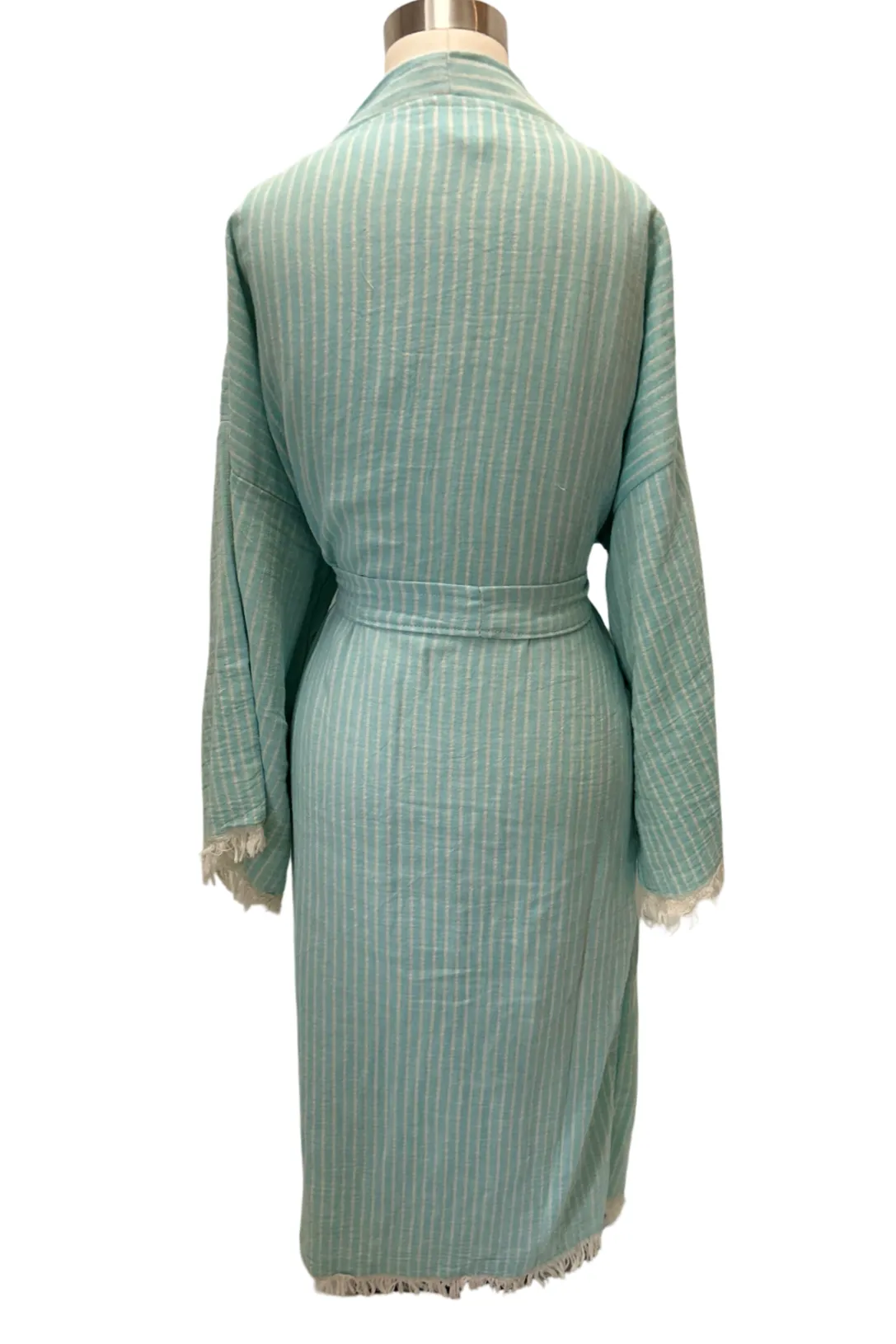 Striped Robe in Turquoise