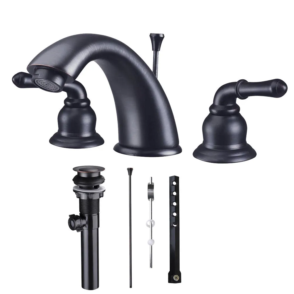 TheLAShop Widespread Bathroom Sink Faucet 2-handle 4"H w/ Drain