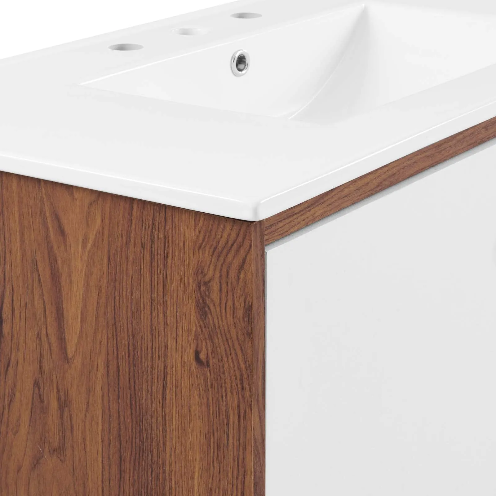 Transmit 36" Wall-Mount Bathroom Vanity Walnut White EEI-4434-WAL-WHI