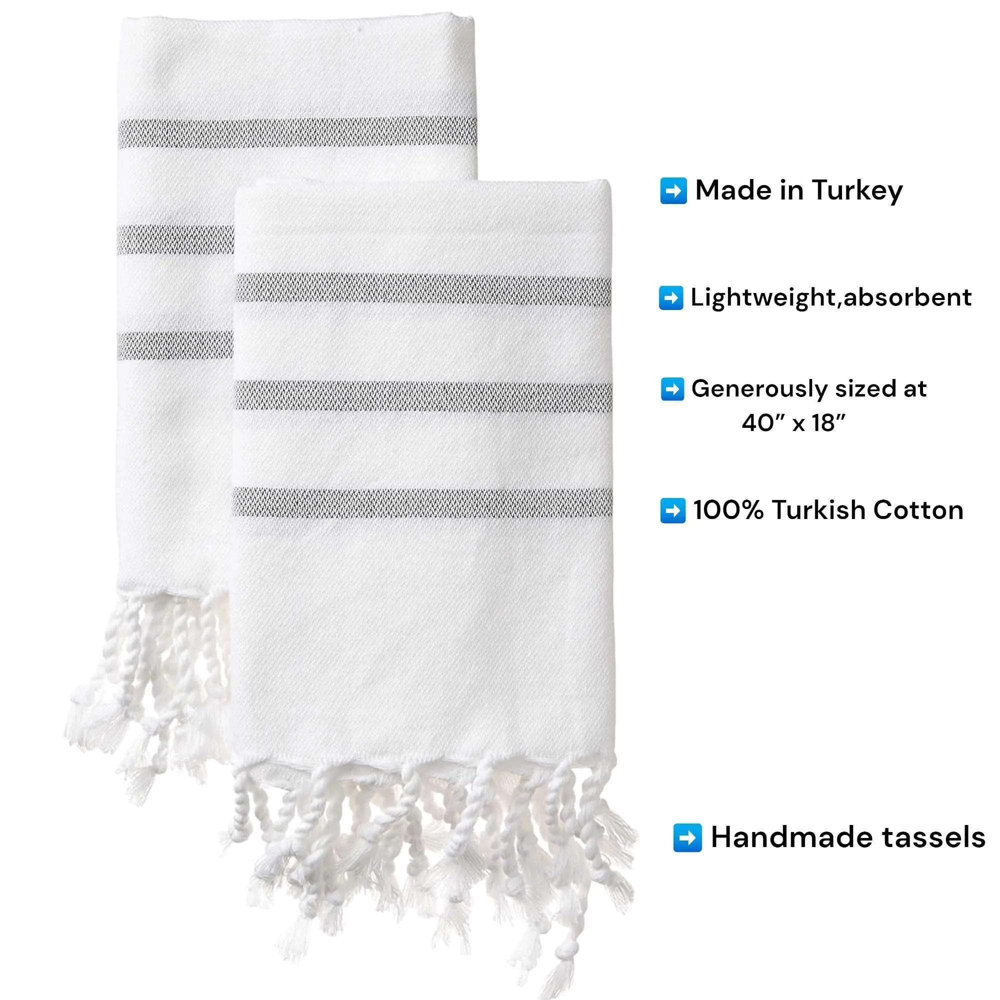 Turkish Hand Towels for Bathroom and Kitchen Hand Woven Turkish Cotton Quick Dry