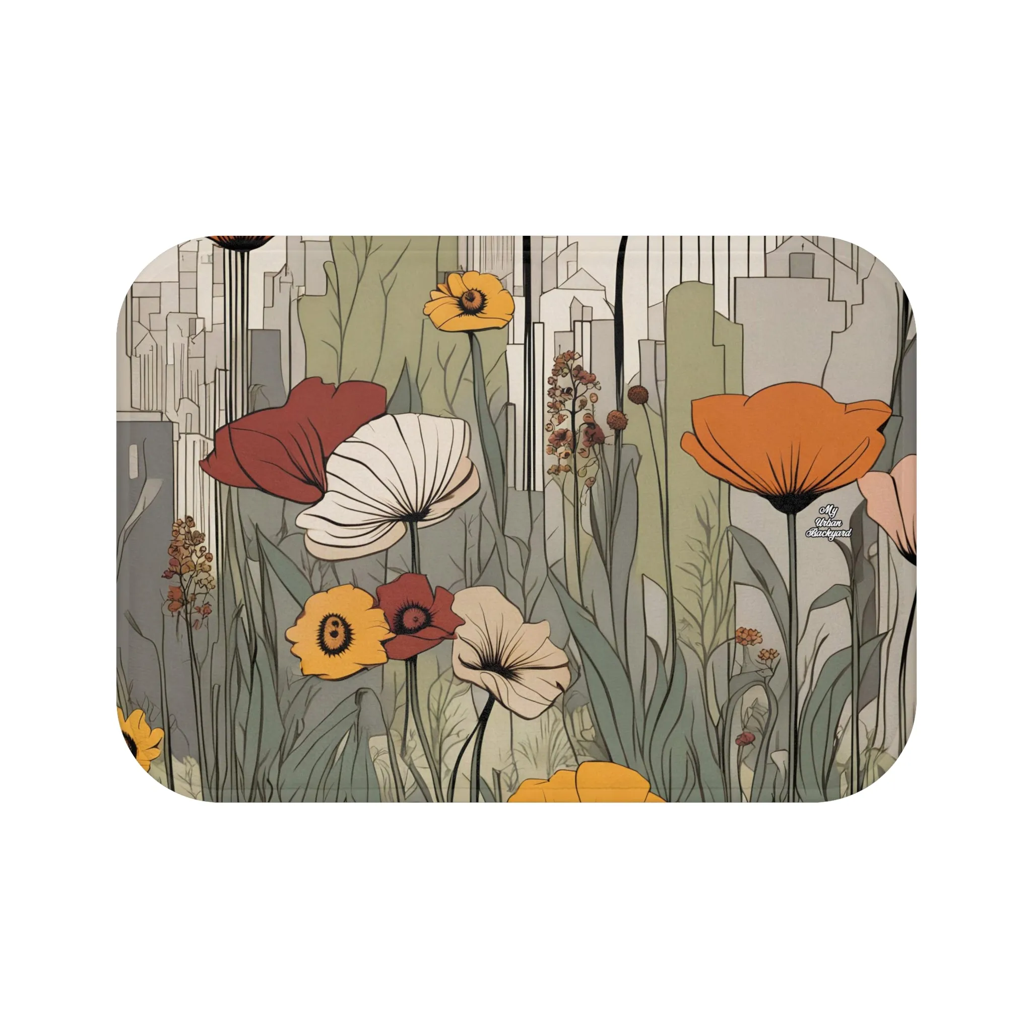 Urban Flowers, Memory Foam Bath Mat - Cozy Bathroom Essential