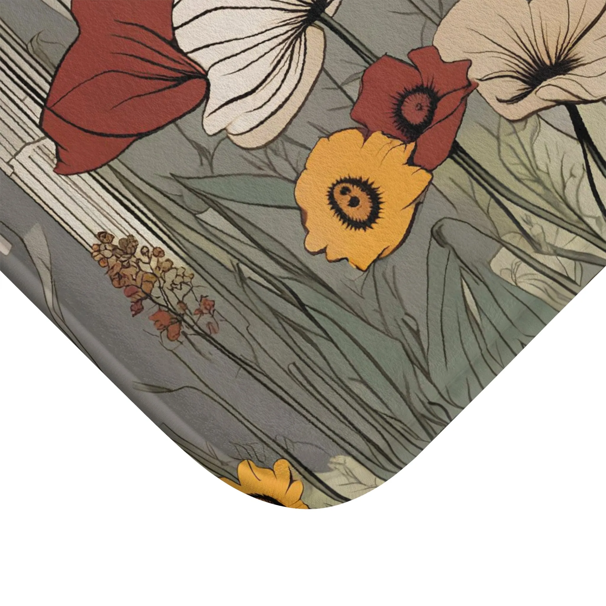 Urban Flowers, Memory Foam Bath Mat - Cozy Bathroom Essential