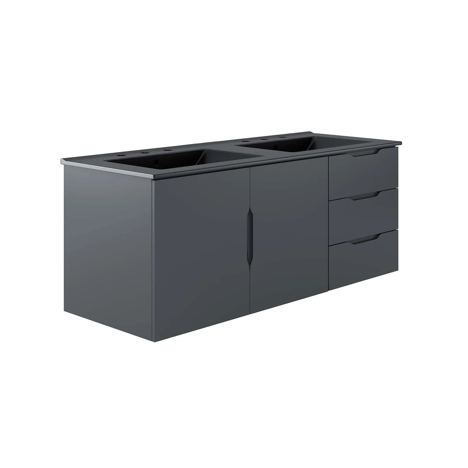 Vitality 48" Double Sink Bathroom Vanity Gray Black EEI-5785-GRY-BLK