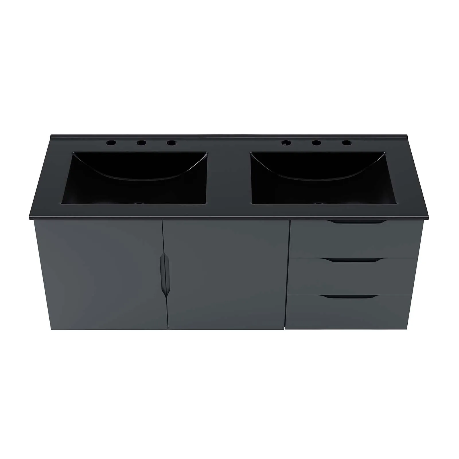 Vitality 48" Double Sink Bathroom Vanity Gray Black EEI-5785-GRY-BLK